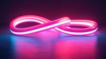 Naklejka premium Neon Infinity Symbol Glowing Bright Pink and Blue