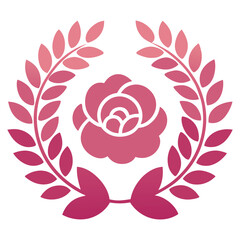 Graceful Floral Wreath with a Blossoming Rose Centerpiece.