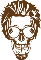 Tête de mort hipster skull et crane lunette 