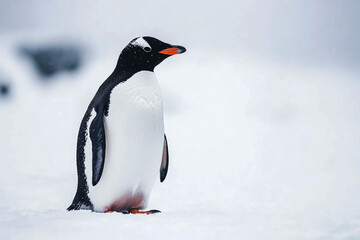 Obraz premium An imperial penguin on a white background.