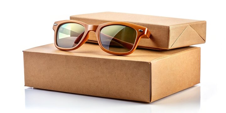 Eco-Friendly Eyewear Gift Box Mockup - Brown Cardboard Triangular Shape