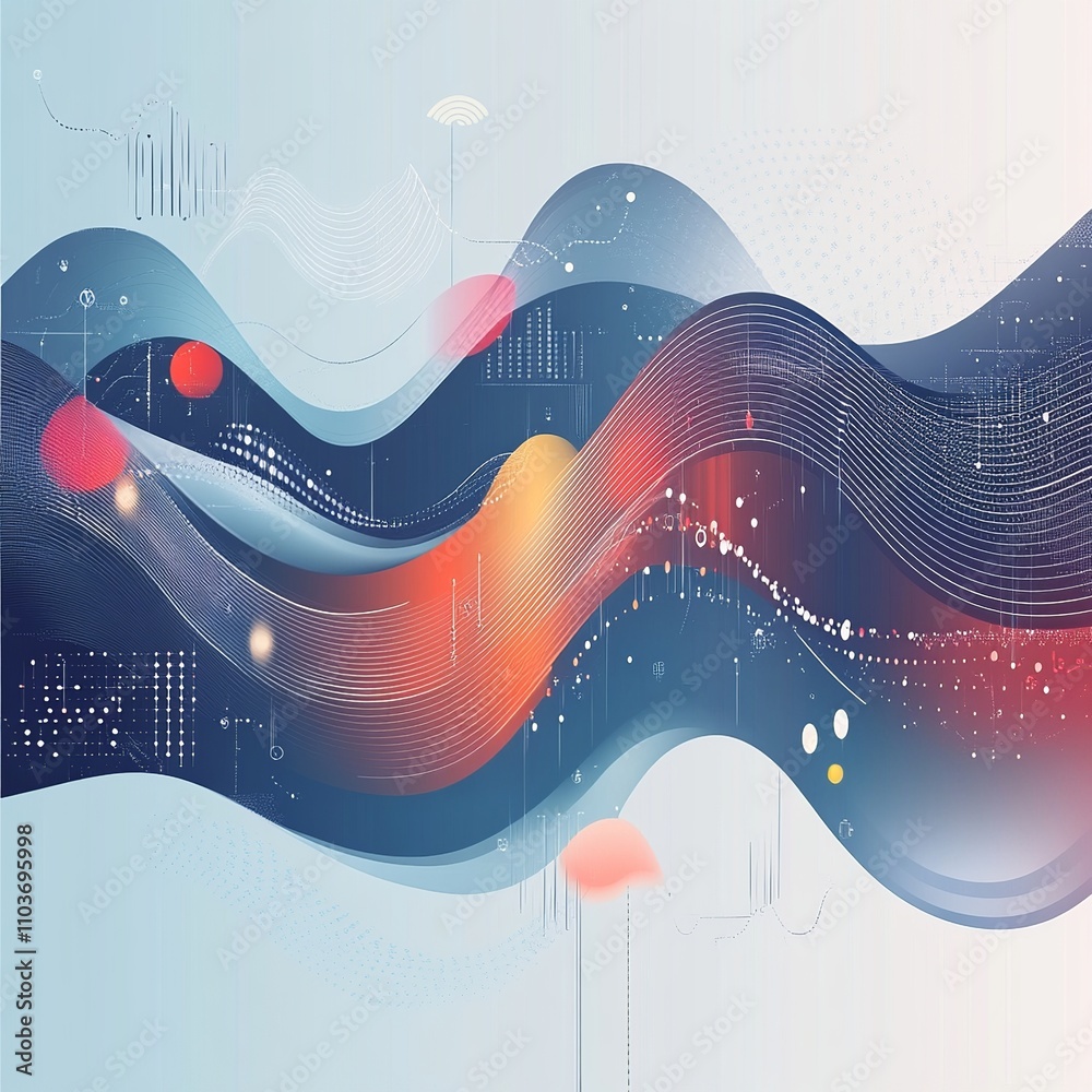 Aufkleber Minimalistic vector background with soft gradients and abstract shapes, perfect for text overlay and versatile design use