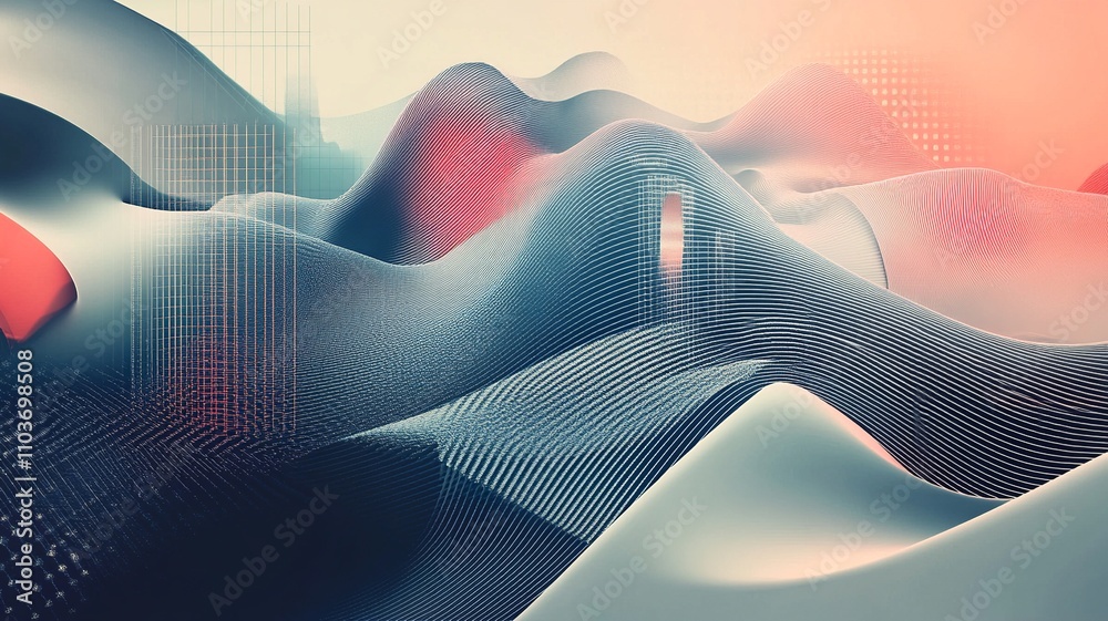 Fototapete Minimalistic vector background with soft gradients and abstract shapes, perfect for text overlay and versatile design use