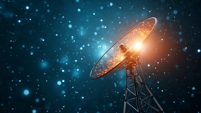 A radio receiver transmits signals in space