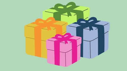 Watercolor hand drawn gift boxes vector illustration 