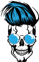 Tête de mort hipster skull et crane lunette de soleil
