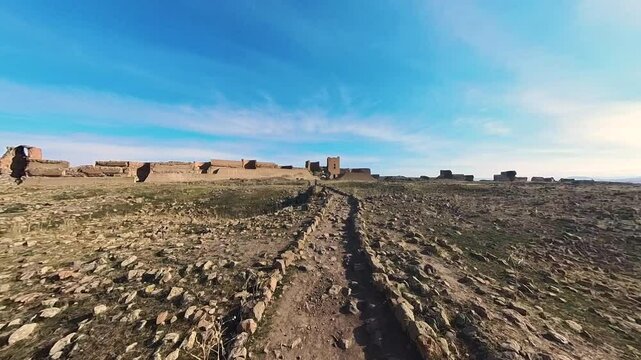 Ani ancient city, Kars, T&uuml;rkiye - 360 camera  footage