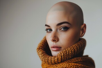 Beautiful stylish bald girl.