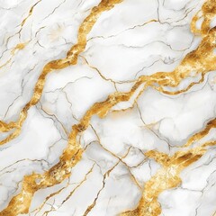 Fototapeta premium Elegant white marble texture with striking gold veins, adding a luxurious touch to any design project.