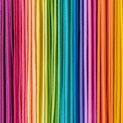 A vivid array of fabric strips showcases a spectrum of colors, inviting creativity and warmth.