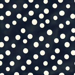 Bold navy blue fabric with large white polka dots, creating a playful and modern pattern.