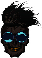 Tête de mort hipster skull et crane lunette de soleil