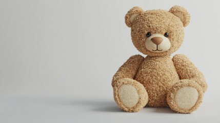 Obraz premium Adorable Teddy Bear Sitting on a White Background
