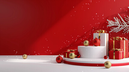 christmas candles and christmas tree generated by AI technology