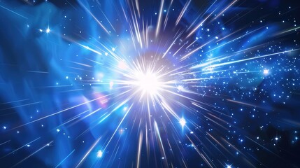 Fototapeta premium Big Bang colorful space galaxy fog cloud nebula. Universe science astronomy and stary night cosmos mockup background. Supernova concept wallpaper