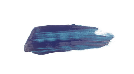 Dark blue watercolor paint brush stroke isolated on transparent background. art and watercolor painting concept.