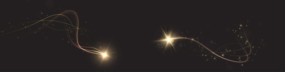 Golden comet png with sparkling stars and dust. Powder dust light PNG. Magic shining gold dust. Fine, shiny dust bokeh part   © Виктория Проскурина