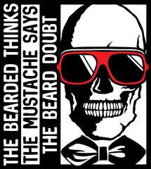 Tête de mort hipster skull crane  chauve citation lunette de soleil
