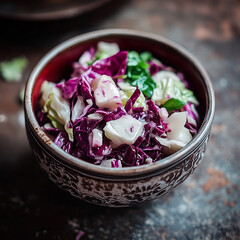 bowl of red cabbage