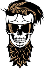 Tête de mort barbe hipster skull crane barbu lunette de soleil