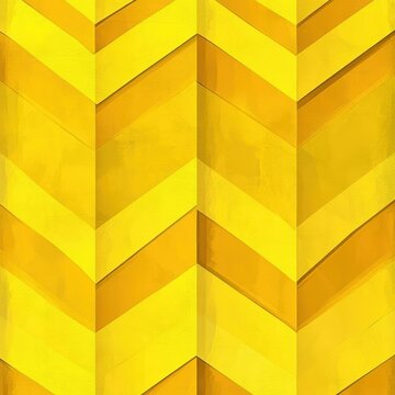 A vibrant yellow chevron pattern featuring layered triangular shapes creating a dynamic texture.