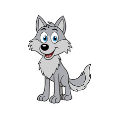 Wolf cartoon vector design illustration