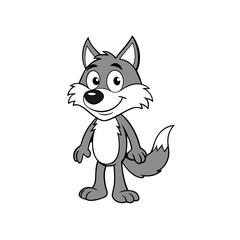Wolf cartoon vector design illustration