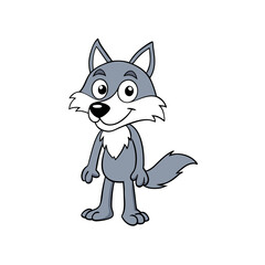 Obraz premium Wolf cartoon vector design illustration