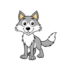 Wolf cartoon vector design illustration