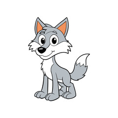Wolf cartoon vector design illustration