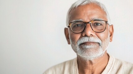 Fototapeta premium Portrait of a Confident Senior Man with Glasses and Grey Hair