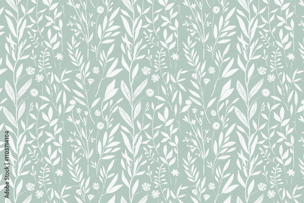 Poster toile pattern tapestry. linocut print. monochrome botanical pattern background. created with generat