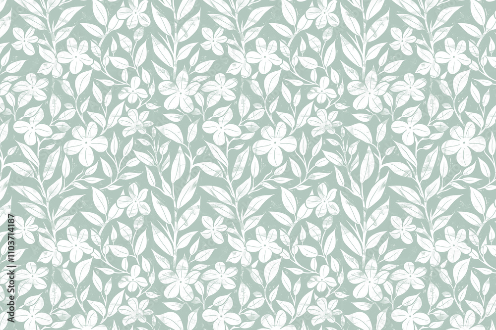 Poster toile pattern tapestry. linocut print. monochrome botanical pattern background. created with generat