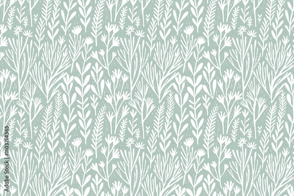 Poster toile pattern tapestry. linocut print. monochrome botanical pattern background. created with generat