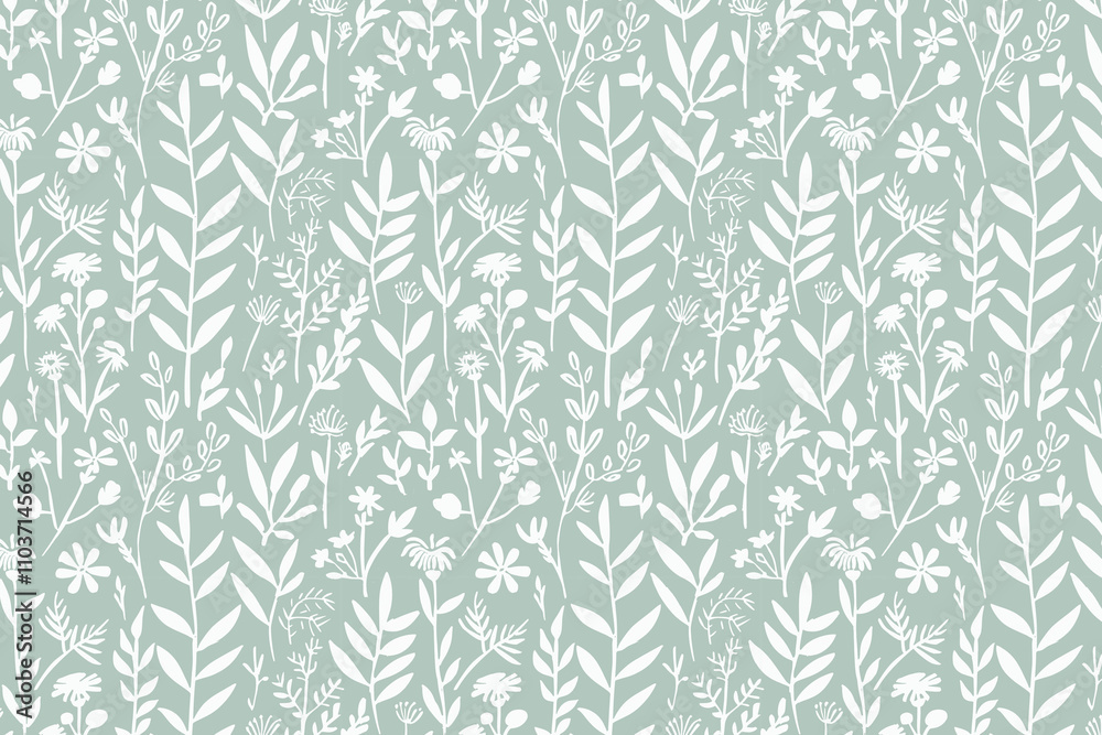 Poster toile pattern tapestry. linocut print. monochrome botanical pattern background. created with generat