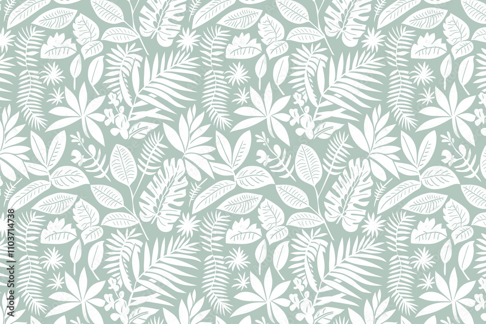 Poster toile pattern tapestry. linocut print. monochrome botanical pattern background. created with generat