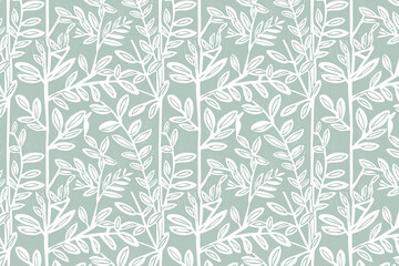 Toile pattern tapestry. Linocut print. Monochrome botanical pattern background. Created with Generative AI technology.