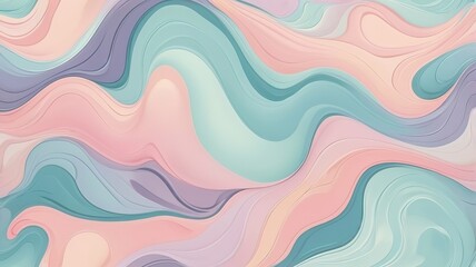 Soft pastel abstract shapes with fluid design, offering a calm and serene visual appeal.  