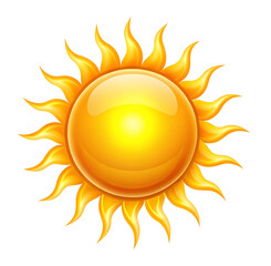 Naklejka premium 3d abstract sun icon isolated on transparent background