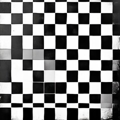 Fototapeta premium A striking black and white checkered pattern creating a bold visual impact.