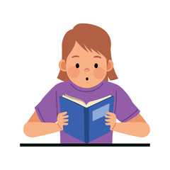 cute girl reading book