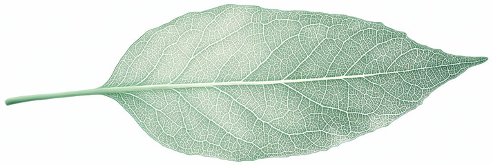 Obraz premium Detailed Leaf Vein Illustration, A Botanical Study of Nature's Intricate Design in Green Hues