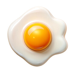3d fried egg isolated on transparent background