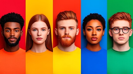 A vibrant banner collage of diverse faces representing various ethnic communities, featuring different skin tones and hairstyles, isolated on a dark background, with subtle lighting highlighting 