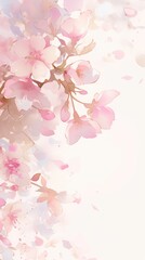 Pastel sakura blossoms in soft morning light abstract art