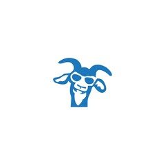 Circle goat vector logo template design
