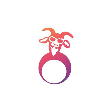 recommend clip art: Circle goat vector logo template design