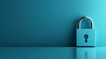 Fototapeta premium Minimalist Digital Security Padlock Representing Privacy and Authentication