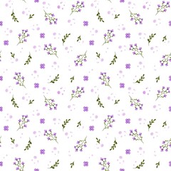 Soft Pastel Botanical Print – Decorative Hand-Drawn Foliage and Floral Art for Fabric or Fashion