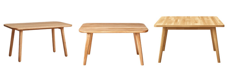 Stylish Scandinavian wooden dining tables with clean lines and natural finishes, perfect for modern interiors. Ideal for family gatherings or casual dining experiences